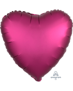 2 Pomegranate Satin Luxe Heart Anagram 18"