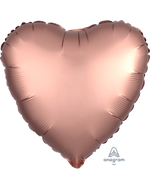 2 Rose Cooper Satin Luxe Heart Anagram 18"