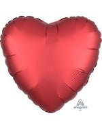 2 Sangria Satin Luxe Heart Anagram 18"