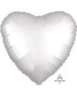 2 White Satin Luxe Heart Anagram 18"
