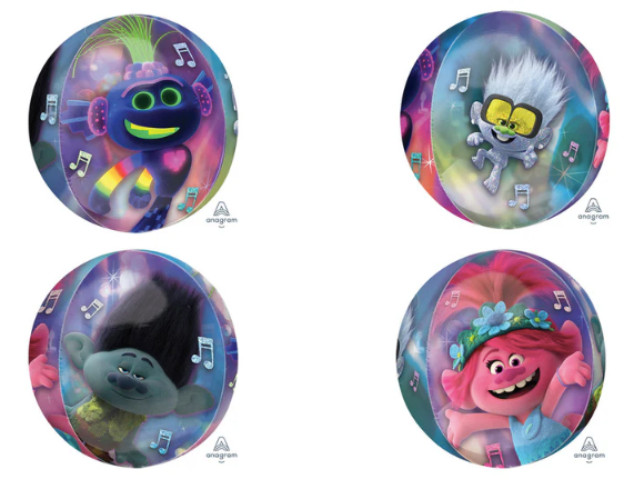 16" Trolls World Tour Orbz Clear Foil Balloon