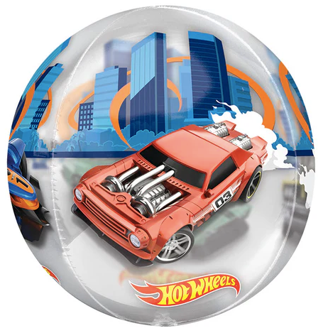 16" Orbz Clear Hot Wheels Foil Balloon