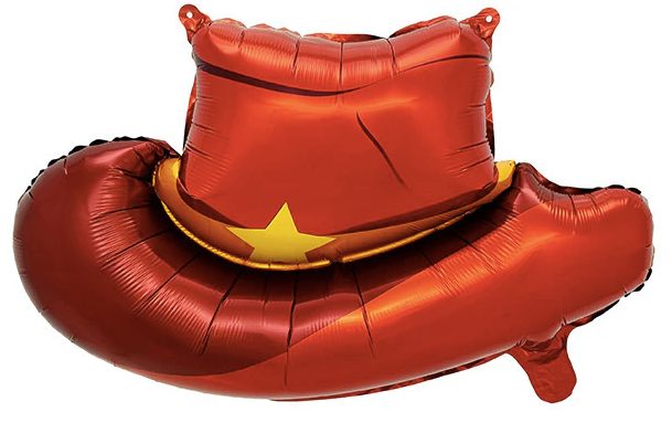 24" Red Sheriff Cowboy Hat Foil Balloon