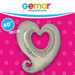 Silver Link Heart Gemar Single pack 40"