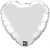 Silver Heart Shaped Foil Balloon 36" in