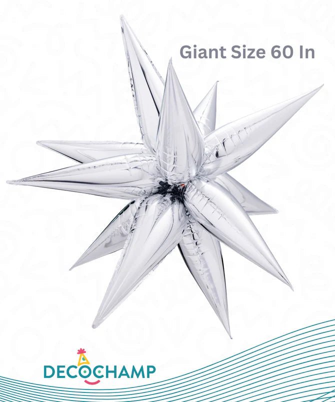 Silver Giant Starburst 3D Deco champ 60"
