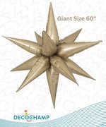 Champagne Giant Starburst 3D Deco champ 60"