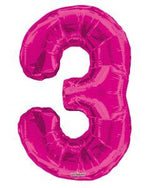 Number 3 Hot Pink - 34" in