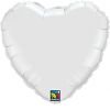 White Heart Shaped Foil Balloon 36" in