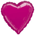 2 Heart Shaped Foil Balloon 18" in. Metallic Fuchsia