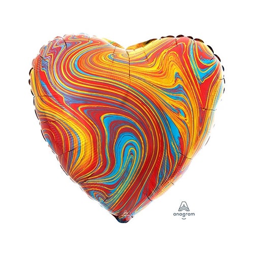 Colorful Marble Heart 18" Foil Balloon