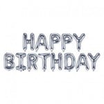Silver Happy Birthday Foil Balloon Banner Mylar Kits 16"