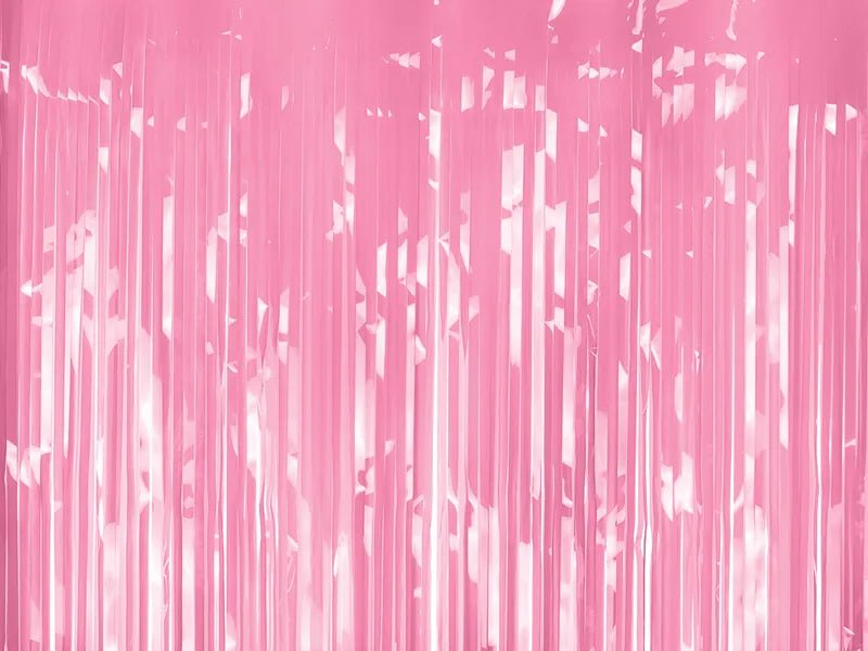 FOIL FRINGE PARTY CURTAIN LIGHT PINK (100X200CM)