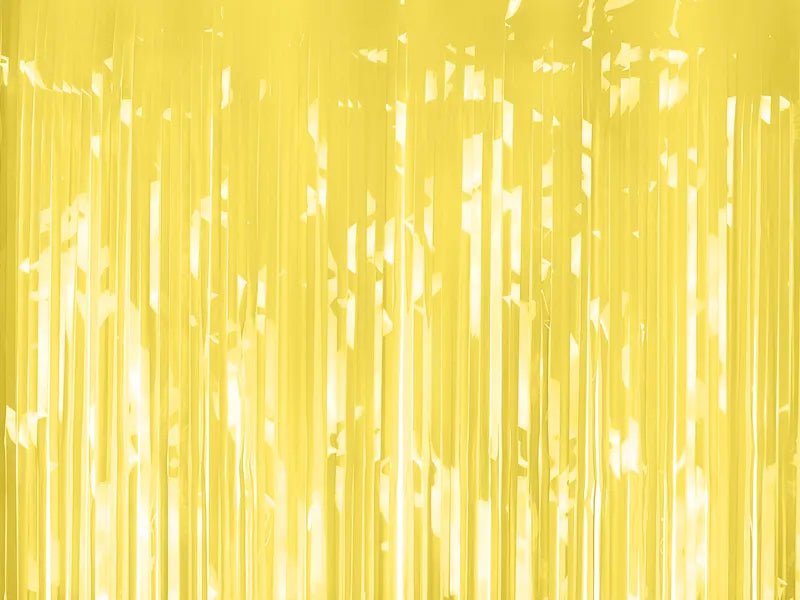FOIL FRINGE PARTY CURTAIN YELLOW (100X200CM)