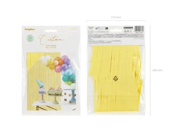 FOIL FRINGE PARTY CURTAIN YELLOW (100X200CM)