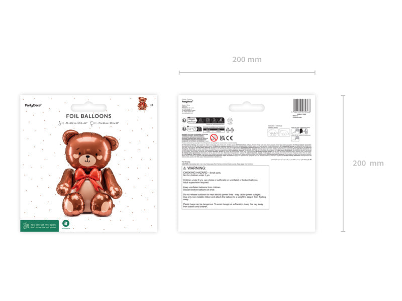 Standing teddy bear foil balloon 32 inch ā rose gold party decoration