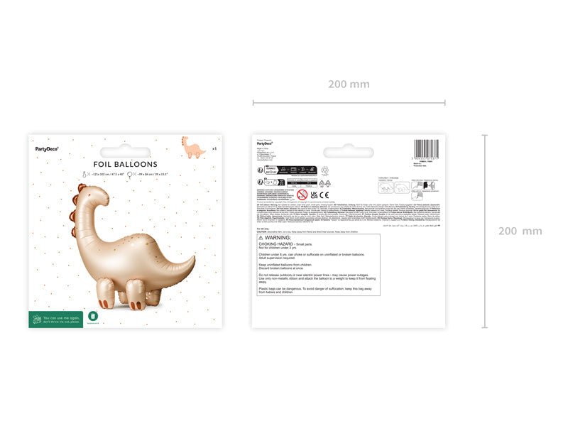 Standing brontosaurus foil balloon 34 inch – dinosaur birthday party decor