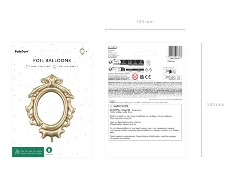 FOIL BALLOON FRAME GOLD (78X95CM)