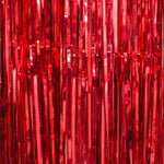 Red Foil Fringe Curtain 36x96 inch