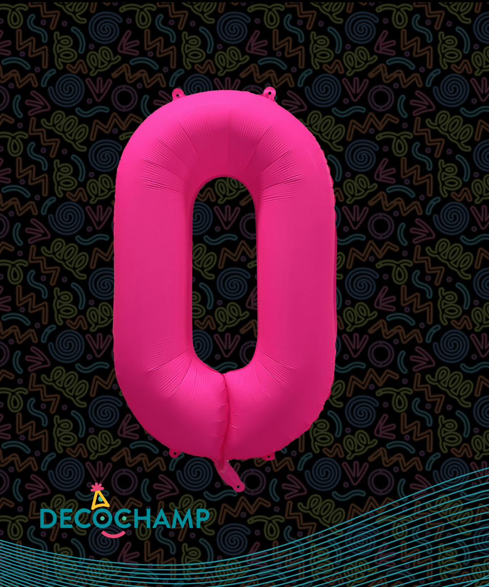 DecoNumber Neon Pink "0" - size 34" (Single Pack)