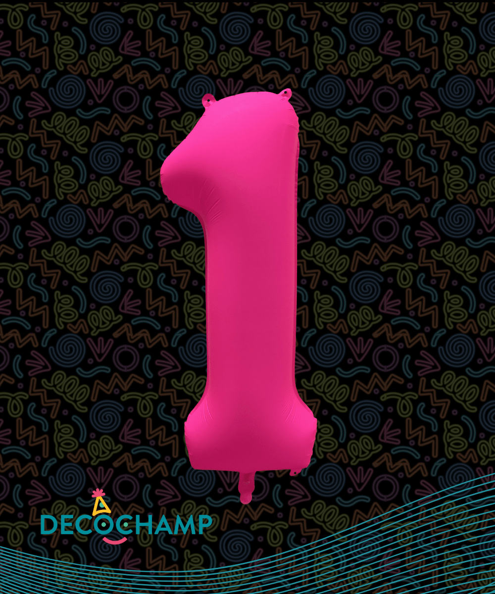 DecoNumber Neon Pink "1" - size 34" (Single Pack)