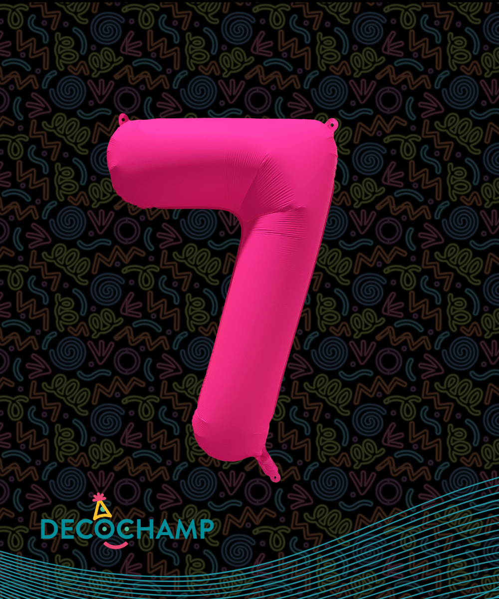 DecoNumber Neon Pink "7" - size 34" (Single Pack)