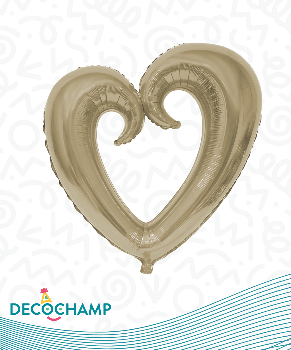 Deco Hollow Heart - Champagne 65in (Single Pack)