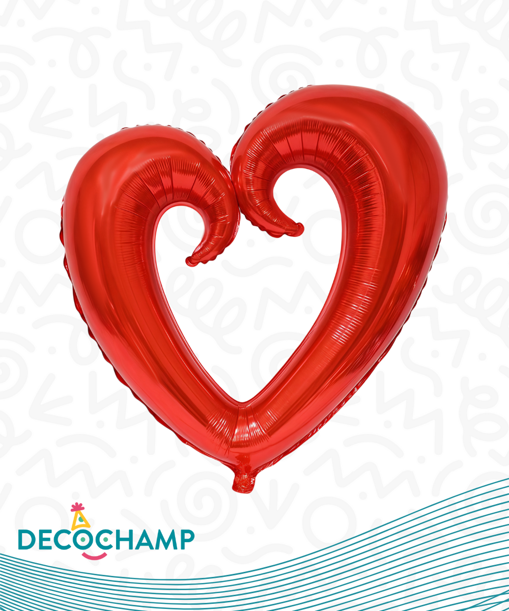 Deco Hollow Heart - Red 65in (Single Pack)