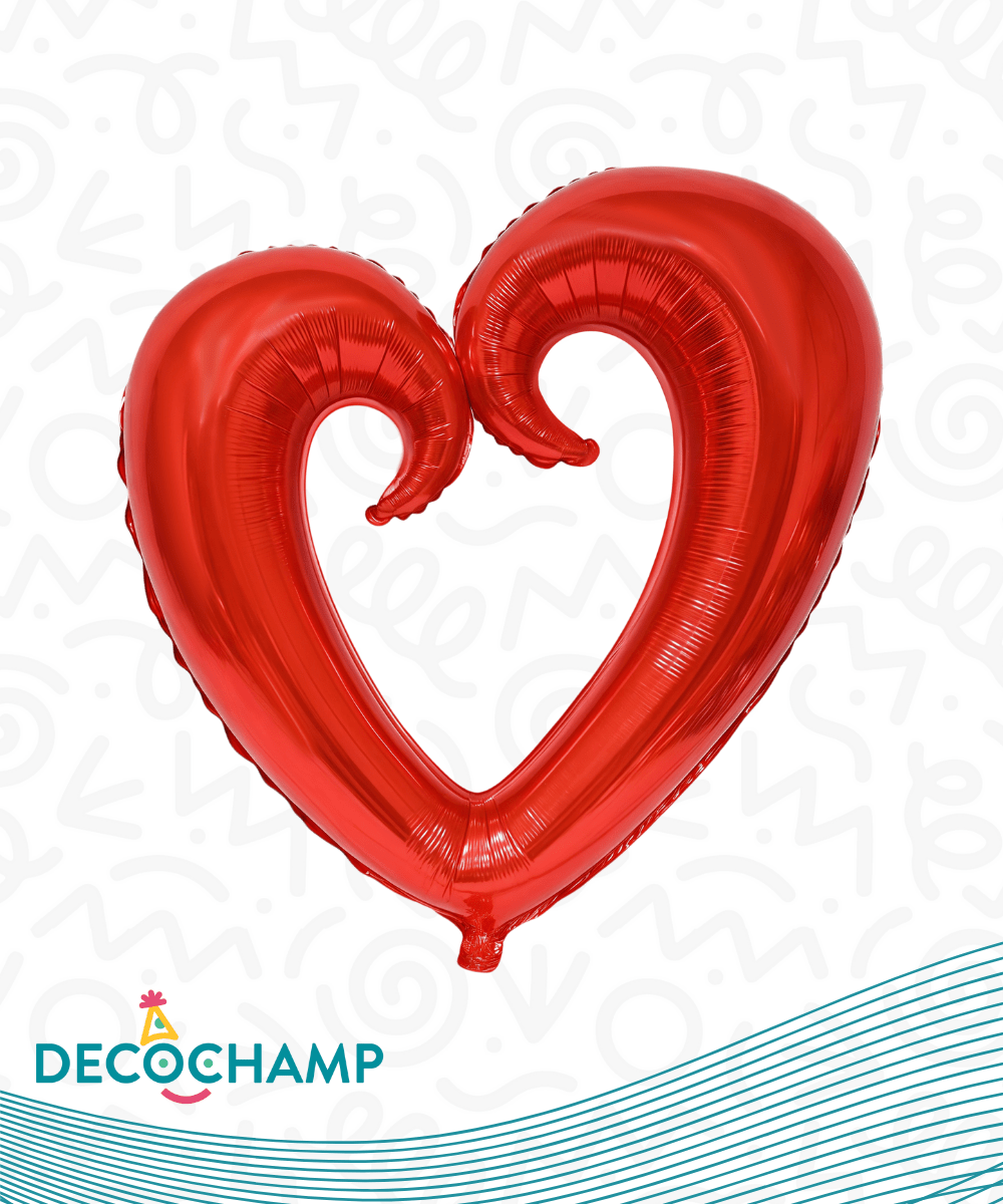 Deco Hollow Heart - Red 65in (Single Pack)