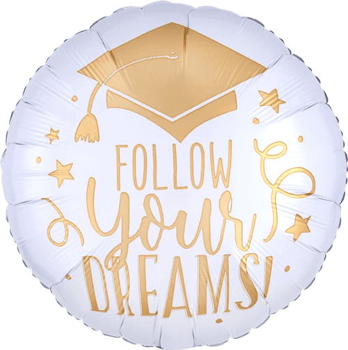 Follow Your Dreams White & Gold 17"