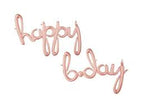 Happy Bday Script Foil Balloon - Rose Gold