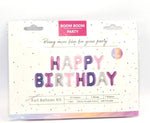 Pastel Milky Purple Color Happy Birthday Foil Balloon Banner Mylar Kits 16"