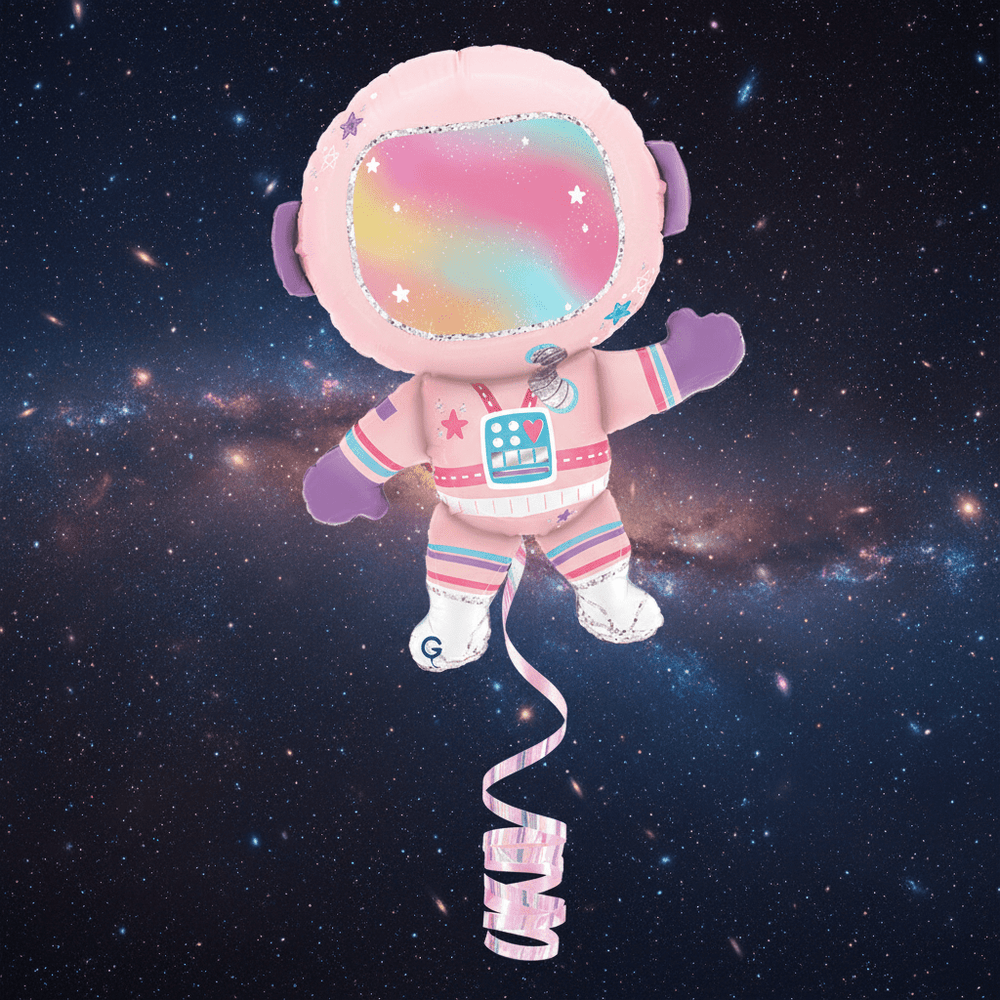 28" Pink Lady Astronaut Foil Balloon