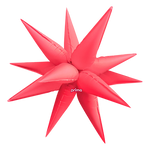 Non-Foil Starburst 3D Balloon -26in. Neon Electric Red
