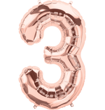 Number 3 Rose Gold - 14" in