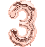 Number 3 Rose Gold - 34" in
