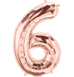 Number 6 Rose Gold - 14" in