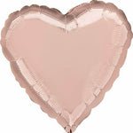 2 Heart Shaped Foil Balloon 18" in. Metallic Rose Gold