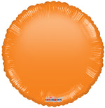 Orange Solid Round Mylar - Single Pack 18"