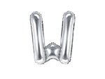Silver Foil Letter W - 14 in. - PartyDeco USA