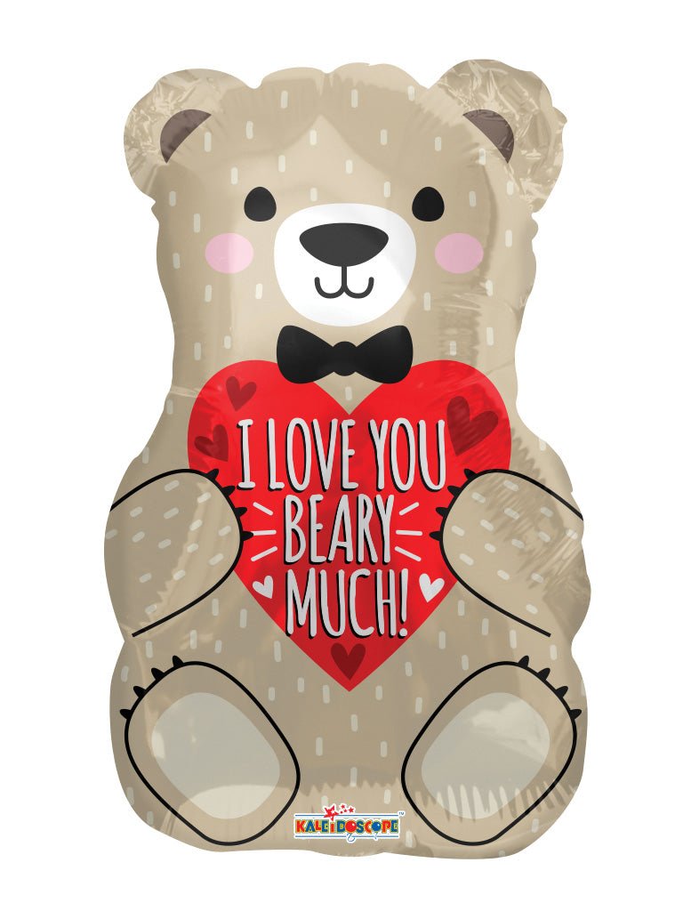 I Love You Bear With Bow Foil Balloon 18"