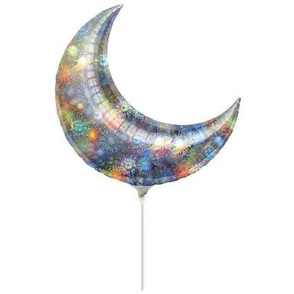 Moon International Holographic Fireworks Crescent 26"