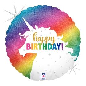 Glitter Unicorn Birthday 18"