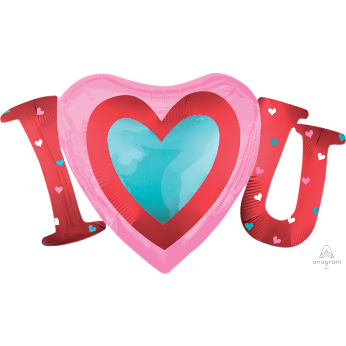 Satin I Love You Heart 33"