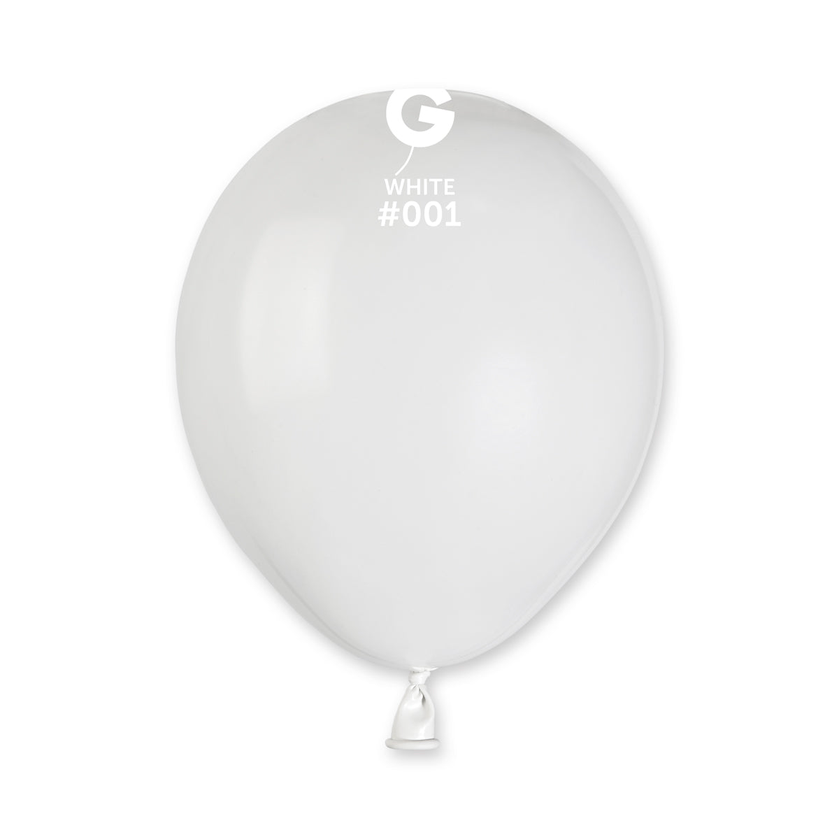 Solid Balloon White A50-001 | 100 balloons per package of 5'' each