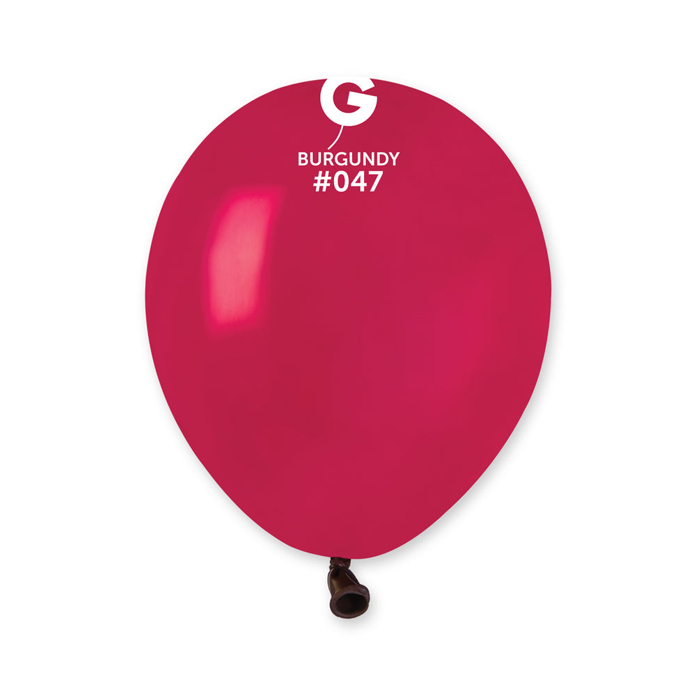 Solid Balloon Burgundy A50-047  | 100 balloons per package of 5'' each