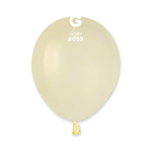 Solid Balloon Ivory A50-059  | 100 balloons per package of 5'' each
