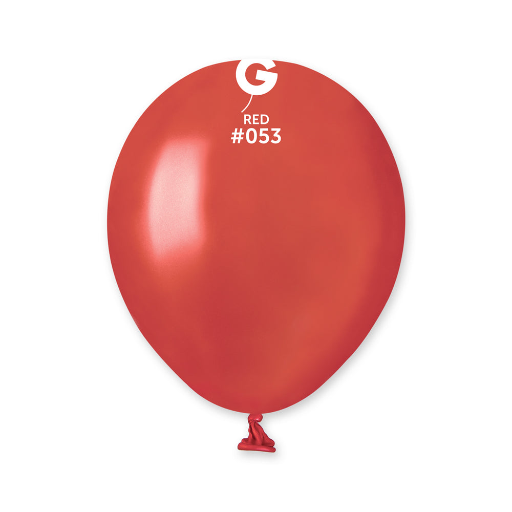 Metallic Balloon Red AM50-053  | 100 balloons per package of 5'' each