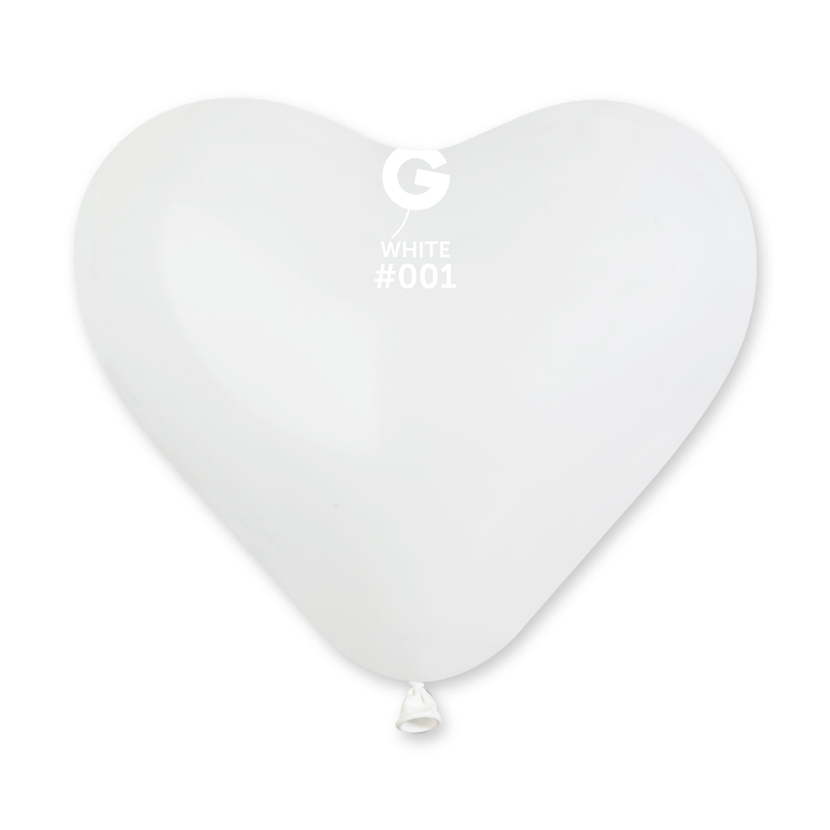 Solid Heart Balloon White CR10-001 | 50 balloons per package of 10'' each