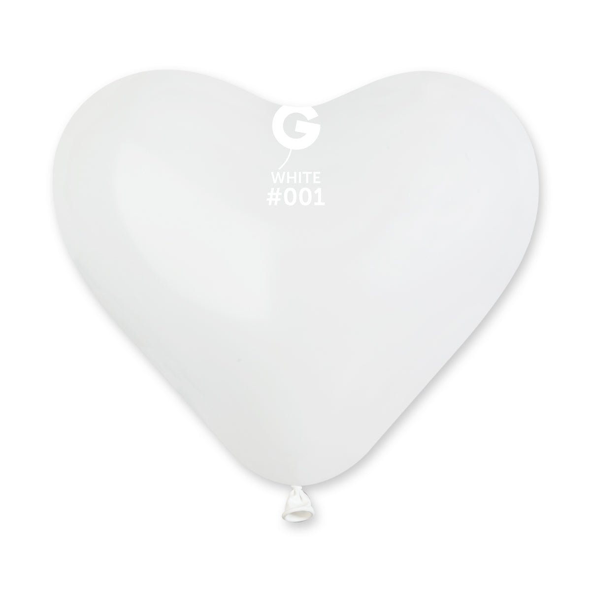 Solid Heart Balloon White CR10-001 | 50 balloons per package of 10'' each